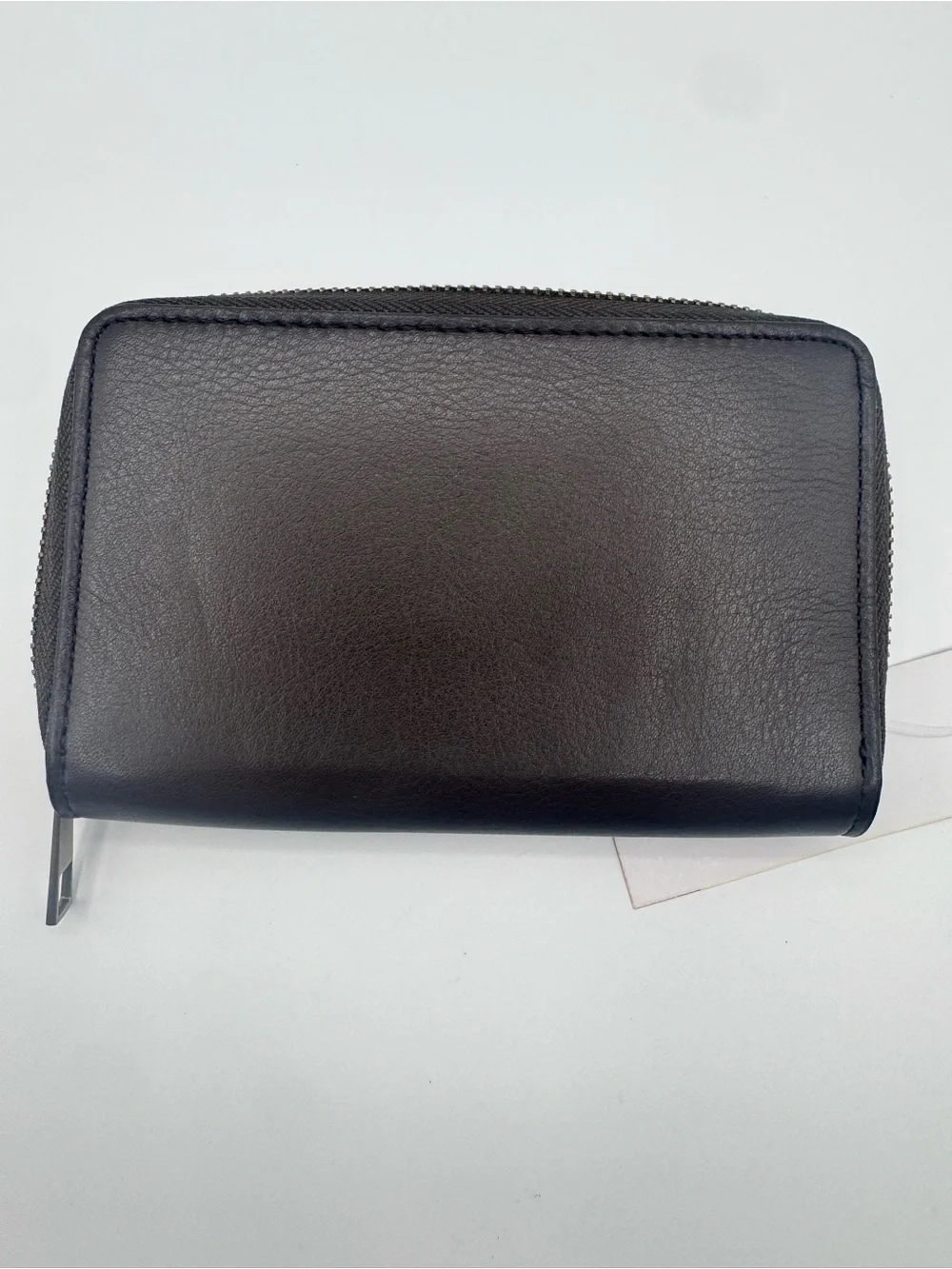 NWT Leather Craftsmen Zip Around Wallet Brown Ostrich Print Accent